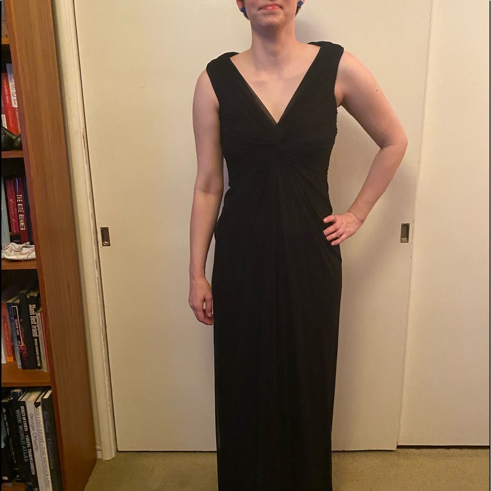 Stunning full length formal black sexy dress.